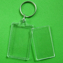 Rectangle Transparent Blank Acrylic Insert Photo Picture Frame Keyring Keychain DIY Split Ring Key Chain Gift