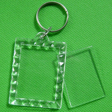 Rectangle Transparent Blank Acrylic Insert Photo Picture Frame Keyring Keychain DIY Split Ring Key Chain Gift