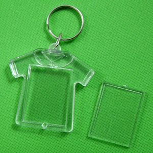 Rectangle Transparent Blank Acrylic Insert Photo Picture Frame Keyring Keychain DIY Split Ring Key Chain Gift