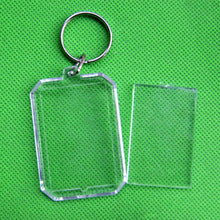 Rectangle Transparent Blank Acrylic Insert Photo Picture Frame Keyring Keychain DIY Split Ring Key Chain Gift